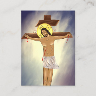 Christus am Kreuz Papier-Icon-Karten (extra klein) Begleitkarte