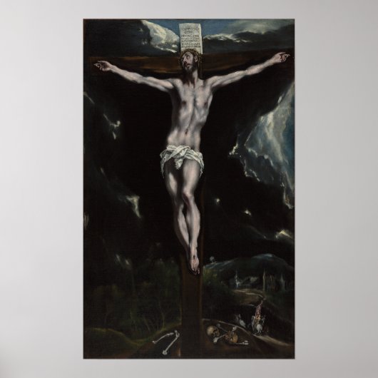 Christus am Kreuz von El Greco Poster (Vorne)