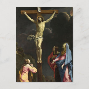 Christus am Kreuz von Eustache Le Suer Postkarte
