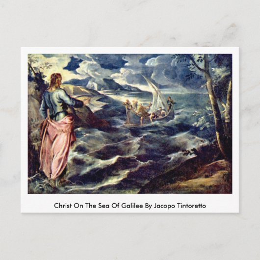 Christus am Meer von Galiläa von Jacopo Tintoretto Postkarte (Vorderseite)