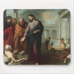 Christus am Pool von Bethesda, 1667-70 (Öl auf Ca Mousepad