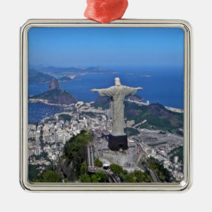 CHRISTUS AUF CORCOVADO BERG SILBERNES ORNAMENT