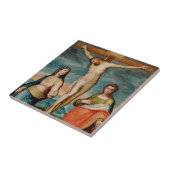 Christus auf dem Kreuz mit Heiligen Fliese (Seite)