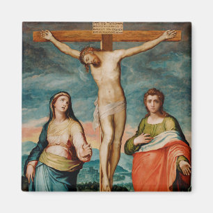 Christus auf dem Kreuz mit Heiligen Magnet