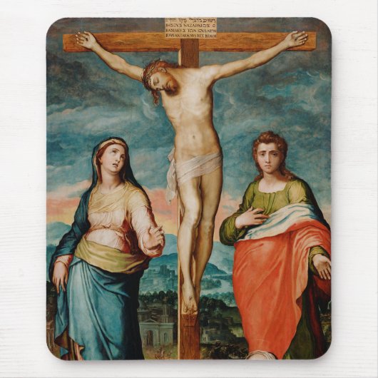 Christus auf dem Kreuz mit Heiligen Mousepad (Vorne)