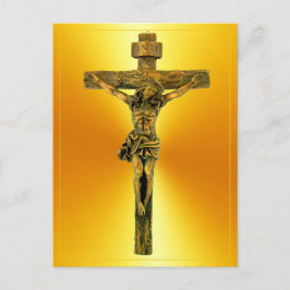 Christus auf der Kreuzfokus-Postkarte des Glaubens Postkarte