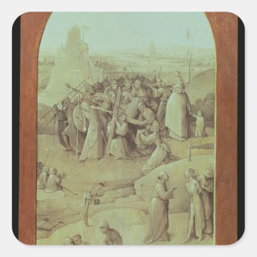 Christus auf der Straße zum Kalvarienberg Quadratischer Aufkleber (Vorderseite)
