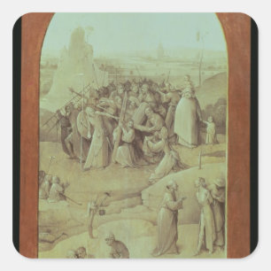 Christus auf der Straße zum Kalvarienberg Quadratischer Aufkleber