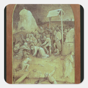 Christus auf der Straße zum Kalvarienberg Quadratischer Aufkleber