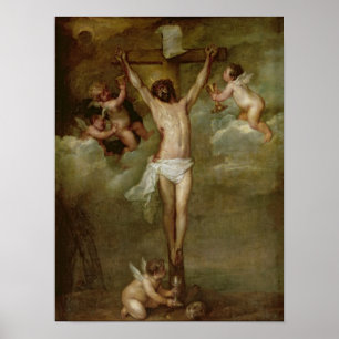 Christus beachtete durch die Engel, die Chalices Poster