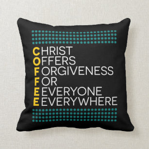 Christus bietet Verzeihen für jeder überall an Kissen