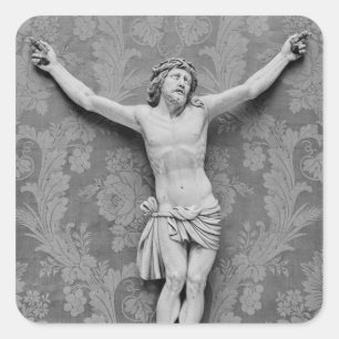 Christus Crucified, durch Michelangelo Buonarroti Quadratischer Aufkleber