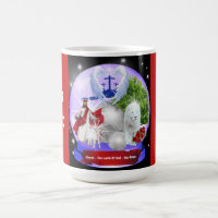 Christus, das Lamm Gottes, hat die rote Tasse aufg