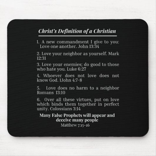 Christus' Definition eines Christen Bibelvers Eva Mousepad (Vorne)