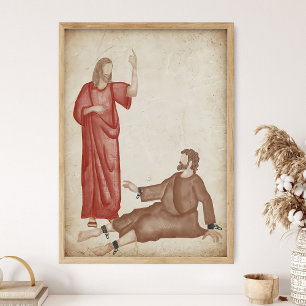 Christus der Befreier_ Schriftwandkunst, Bibel St Poster