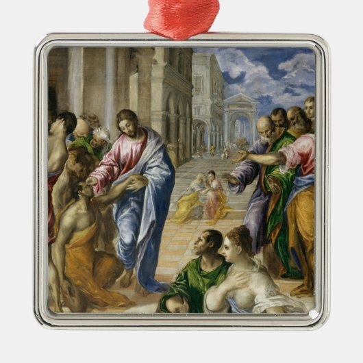 Christus, der das blinde heilt silbernes ornament (Vorne)