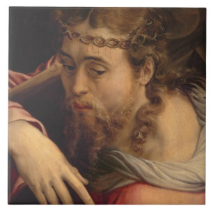 Christus, der das Kreuz, 1540-45 (Öl, trägt auf Fliese