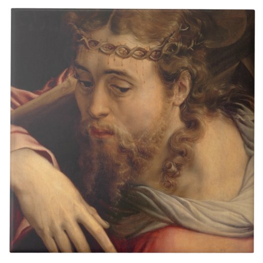 Christus, der das Kreuz, 1540-45 (Öl, trägt auf Fliese (Vorderseite)