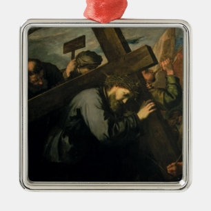 Christus, der das Kreuz, 1635 trägt Silbernes Ornament