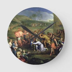 Christus, der das Kreuz, 1684 (Öl, trägt auf Runde Wanduhr