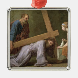 Christus, der das Kreuz, c.1651 trägt Silbernes Ornament