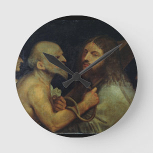 Christus, der das Kreuz trägt Runde Wanduhr