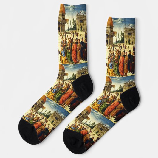 Christus, der dem Heiligen Peter die Schlüssel gib Socken (Linkes Detail)