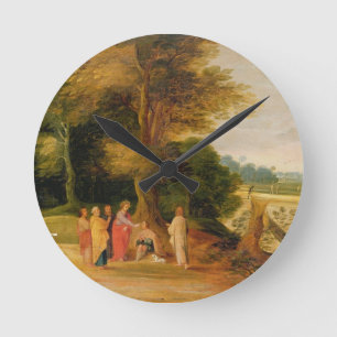 Christus, der den blinden Mann heilt Runde Wanduhr