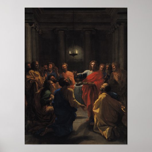 Christus, der die Eucharistin einführt Poster (Vorne)