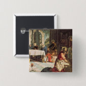 Christus, der die Füße der Schüler 2 wäscht Button (Vorne & Hinten)