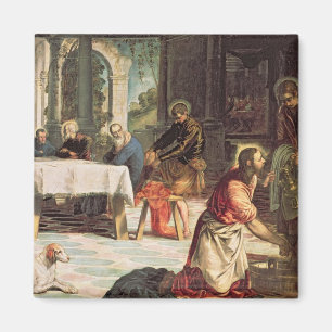 Christus, der die Füße der Schüler 2 wäscht Magnet