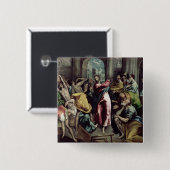 Christus, der die Händler vom Tempel fährt Button (Vorne & Hinten)