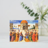 Christus, der die Schlüssel an den hl. Peter überg Postkarte (Stehend Vorderseite)