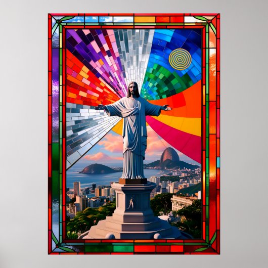 "Christus der Erlöser in Mosaik Poster (Vorne)