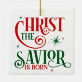 Christus der Erlöser ist Geboren Keramikornament (Rückseite)
