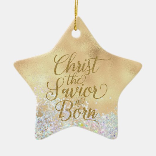 Christus der Erlöser ist Geboren Weihnachten Keramik Ornament (Vorne)