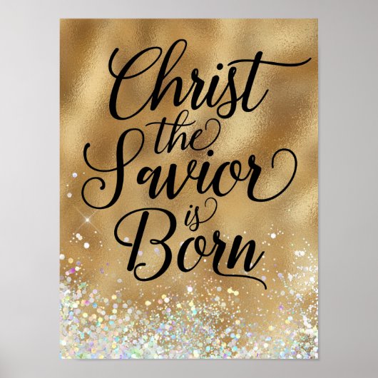 Christus der Erlöser ist geboren Weihnachten Poster (Vorne)