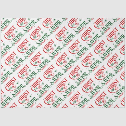 Christus der Erlöser ist Geborene Typografie Seidenpapier (Vorderseite)