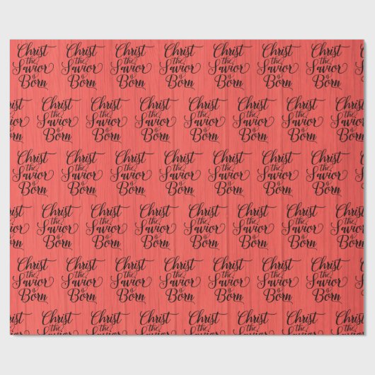 Christus der Erlöser ist Geborenes Rotes Imitat Ho Geschenkpapier (Flach)
