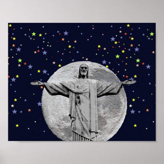 Christus der Erlöser, Mond und Sterne Poster (Vorne)