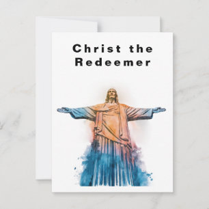 Christus der Erlöser Rio de Janeiro Aquarell Postkarte