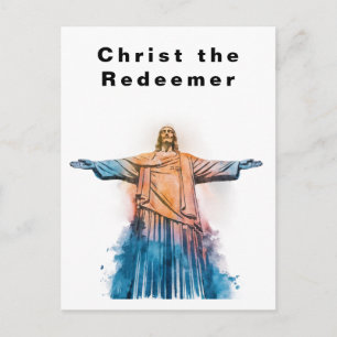 Christus der Erlöser Rio de Janeiro Aquarell Postkarte