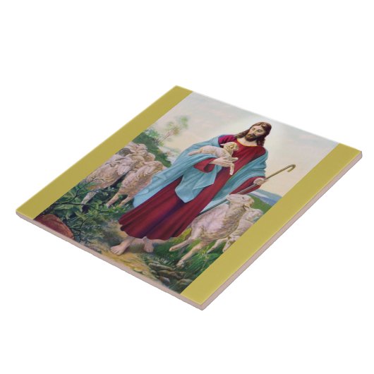 Christus Der gute Hirte Bernard Plockhorst 1878 Fliese (Seite)