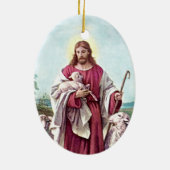 Christus Der gute Hirte Bernard Plockhorst 1878 Keramik Ornament (Hinten)