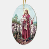 Christus Der gute Hirte Bernard Plockhorst 1878 Keramikornament (Links)