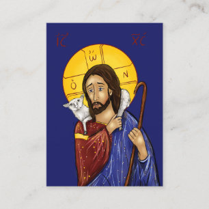 Christus der gute Hirte Icon Karten (extra klein)
