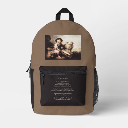 Christus Der gute Hirte Psalm 23 Bedruckter Rucksack (Vorderseite)