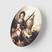 Christus der gute Hirte Runde Wanduhr (Winkel)