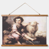 Christus der gute Hirte Wandteppich Mit Holzrahmen (Vorne)