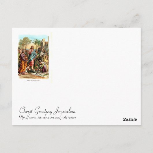 Christus, der Jerusalem betritt Postkarte (Rückseite)